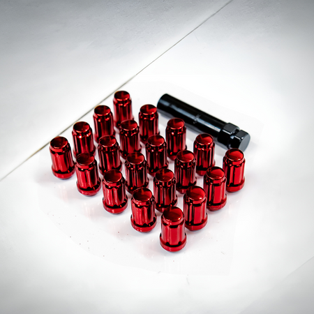 AFD Forged Closed End Lug Nuts- Red - AeroflowDynamics